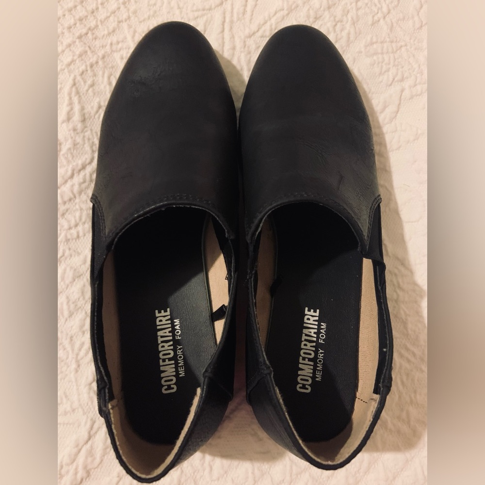 Comfortaire Memory Foam Black Slip Ons 7
